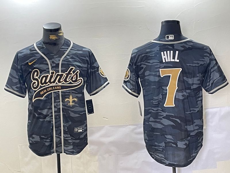 Men New Orleans Saints #7 Hill Camo Joint Name 2024 Nike Limited NFL Jersey style 3->indianapolis colts->NFL Jersey
